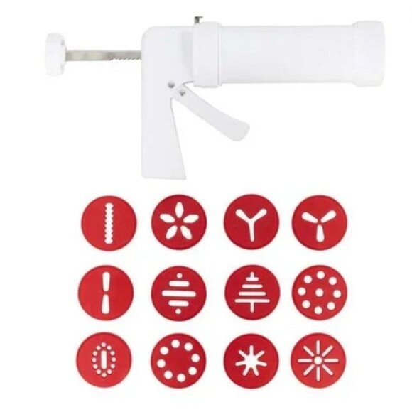 Wilton Cookie Press Set, 13-Piece Kit with Spritz Cookie Press & Discs - Picture 2 of 10